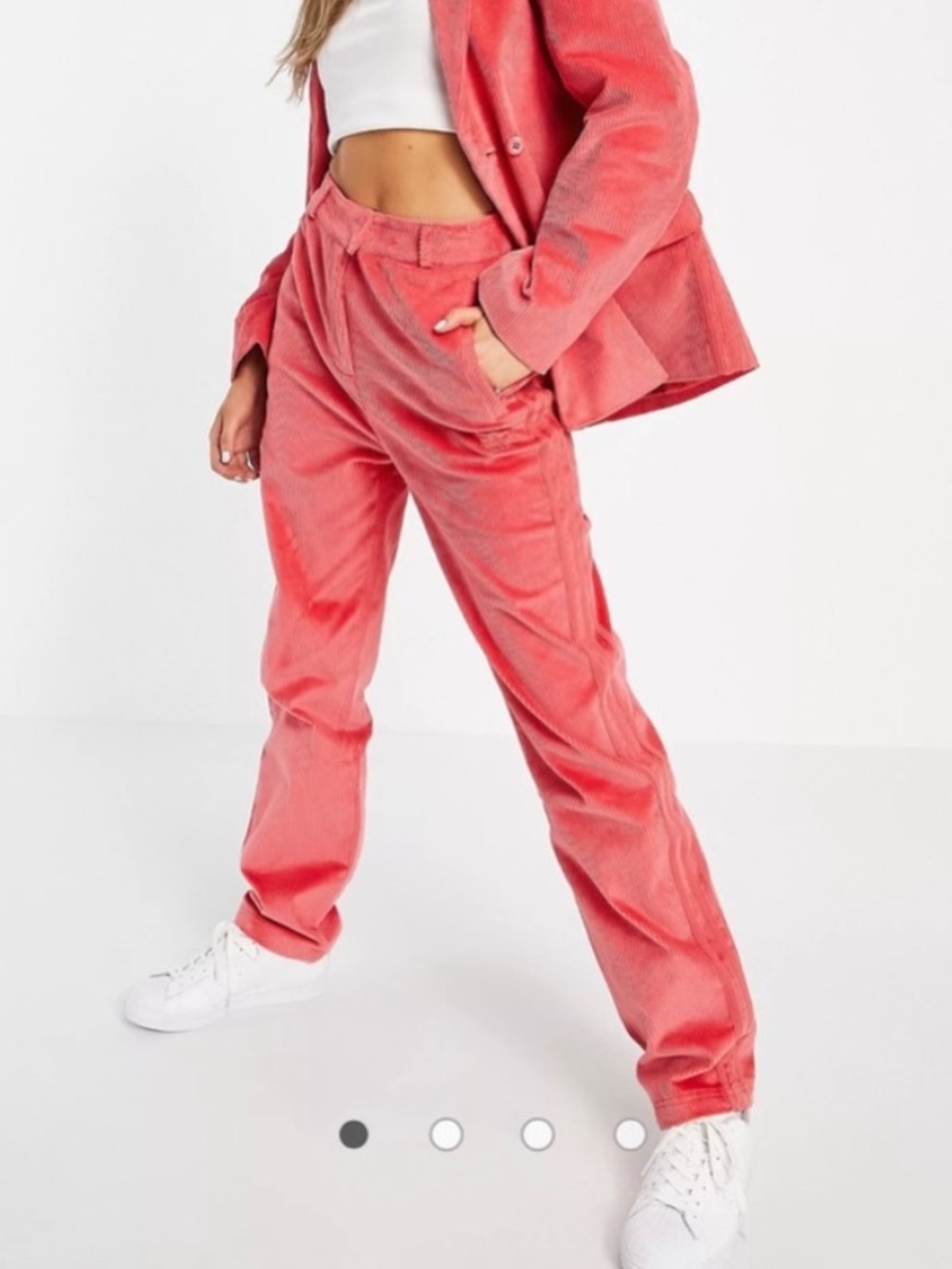 adidas originals corduroy Coral-Red Athletic Bottoms